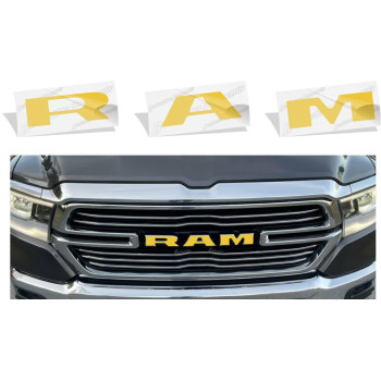 Reflective Concepts Ram Grille Emblem Overlay Decal 2019-2023 Ram 1500 (Color: Reflective Lemon Yellow)