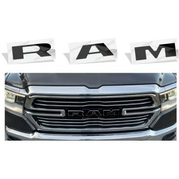 Reflective Concepts Ram Grille Emblem Overlay Decal 2019-2023 Ram 1500 (Color: Gloss Black)