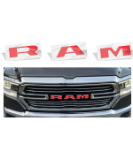 Reflective Concepts Ram Grille Emblem Overlay Decal 2019-2023 Ram 1500 (Color: Gloss Red)