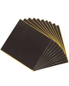 10 Pack Adhesive Foam Padding 14 Inch Thick Neoprene Rubber Sheets (Black, 6X6 In)