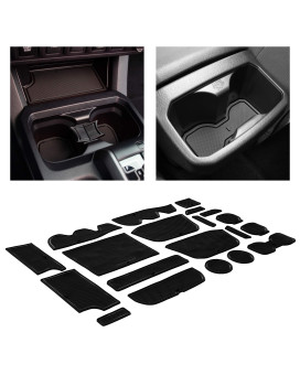 Cupholderhero For Toyota Tacoma Accessories 2016-2023 Premium Custom Interior Non-Slip Anti Dust Cup Holder Inserts, Center Console Liner Mats, Door Pocket Liners 20-Pc Set (Access Cab) (Solid Black)