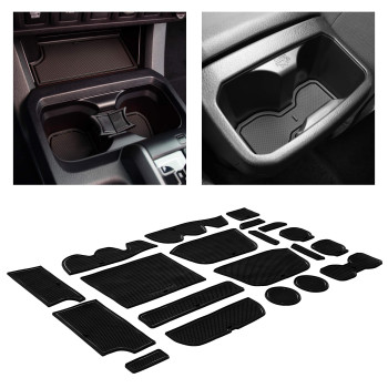 Cupholderhero For Toyota Tacoma Accessories 2016-2023 Premium Custom Interior Non-Slip Anti Dust Cup Holder Inserts, Center Console Liner Mats, Door Pocket Liners 20-Pc Set (Access Cab) (Solid Black)