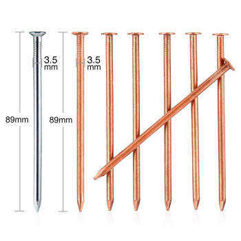 Frienda 20 Pcs Copper Nails For Killing Trees Stump Root 3.5 Inch Long Nail Spikes For Killing Tree, Stump Removal Spikes With 2 Pcs 3.5 Inch Large Steel Nails And 1 Pcs Storage Box