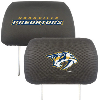 Fanmats 23103 Nashville Predators Embroidered Head Rest Cover Set - 2 Pieces