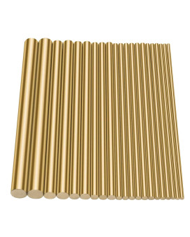 Sutemribor Brass Round Rods Bar Assorted Diameter 2-8mm for DIY Craft (21 PCS)