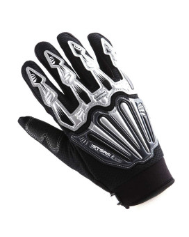 1Storm Youth Kids Motocross Gloves Motorcycle Bmx Mx Atv Dirt Bike Bicycle Cycling Gloves Skeleton Black