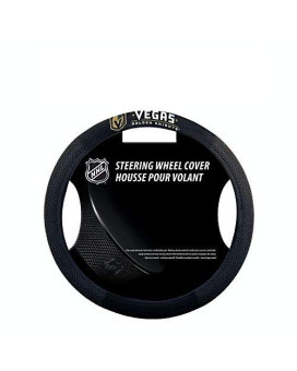 Fremont Die Nhl Vegas Golden Knights Unisex Nhl Poly-Suede Steering Wheel Covernhl Poly-Suede Steering Wheel Cover, Black, One Size