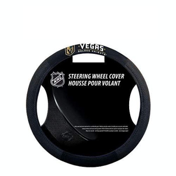 Fremont Die Nhl Vegas Golden Knights Unisex Nhl Poly-Suede Steering Wheel Covernhl Poly-Suede Steering Wheel Cover, Black, One Size