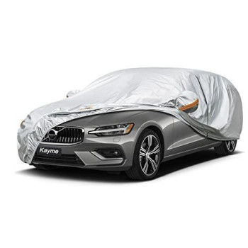 Kayme Car Covers For Automobiles Waterproof All Weather Sun Uv Rain Protection With Zipper Mirror Pocket, Suitable For Audi A4 Avant, Volvo V50 V60 V70, Etc Fit Station Wagon (174 To 187 Inch) 2Xl