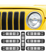 Rt-Tcz Clip-On Grille Front Mesh Grille Inserts For 1997-2006 Jeep Wrangler Tj & Unlimited (Tj-Black-01)