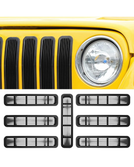 Rt-Tcz Clip-On Grille Front Mesh Grille Inserts For 1997-2006 Jeep Wrangler Tj & Unlimited (Tj-Black-01)