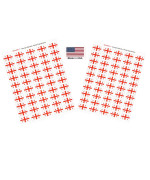 Made In Usa 100 Country Flag 15 X 1 Self Adhesive World Flag Scrapbook Stickers, Two Sheets Of 50, 100 International Sticker Decal Flags Total (Georgia Republic)