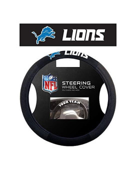 Fremont Die Nfl Detroit Lions Unisex Poly-Suede Steering Wheel Coverpoly-Suede Steering Wheel Cover, Blue, One Size (Model: 98547)