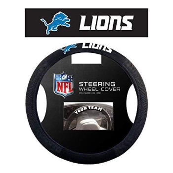 Fremont Die Nfl Detroit Lions Unisex Poly-Suede Steering Wheel Coverpoly-Suede Steering Wheel Cover, Blue, One Size (Model: 98547)