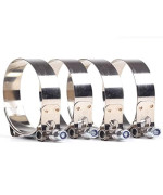 4X 2 Inch 57Mm - 65Mm Stainless Steel T-Bolt Clamps Turbo Intake Intercooler Clamp (4Pcs 2 Inch)