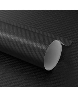 Lypumso 3D Carbon Fiber Vinyl Wrap Roll With Air Release Technology, Automotive Vinyl Wraps Sheet Decoration, Self-Adhesive Car Stickers For Car Exterior Interior (Carbon Fiber Black, 1Ft X 10Ft)