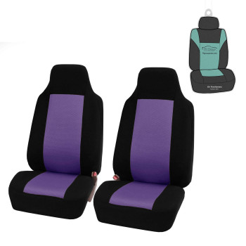 Fh Group Automotive Car Seat Covers Purple Interior Front Seats Only Accessories High Back Combo Classic Cloth Car Seat Cover Front Set Universal Fit Cars Trucks And Suv Car Interior Accessories