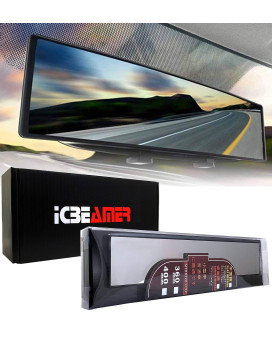 Icbeamer 142 360Mm Easy Clip On Wide Angle Panoramic Blind Spot Fit Auto Interior Rearview Mirror Convex Clear Surface