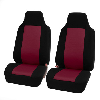 Fh Group Car Seat Covers Front Set Burgundy Cloth - Car Seat Cover For Bucket Seat 1 Piece Seat Cover, Universal Fit Car Seat Cover, Washable Car Seat Cover, Automotive Seat Covers For Suv, Sedan, Van