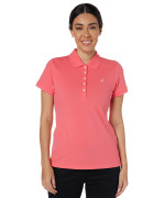 Nautica Womens 5-Button Short Sleeve Breathable 100 Cotton Polo Shirt, Melon Pink, Large