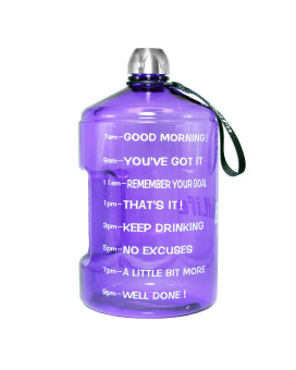 Buildlife 1 Gallon Water Bottle - Motivational Fitness Workout With Time Markerdrink More Dailyclear Bpa Freelarge 128Oz Capacity Throughout The Day(Light Purple, 1 Gallon)