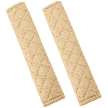 Andalus Seat Belt Covers For Adults, Car Seatbelt Cover, 2 Pack, Universal, Soft, Comfortable (Beige)