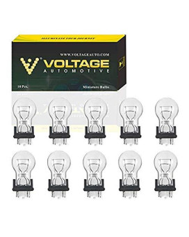 Voltage Automotive 3357 Automotive Brake Light Turn Signal Side Marker Tail Light Bulb (Box Of 10)