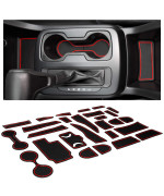 Cupholderhero Fits Chevy Colorado And Gmc Canyon Accessories 2015-2022 Interior Non-Slip Anti Dust Cup Holder Inserts, Center Console Liner Mats, Door Pocket 26-Pc Set (Crew Cab) (Red Trim)