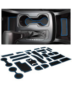 Cupholderhero Fits Chevy Colorado And Gmc Canyon Accessories 2015-2022 Interior Non-Slip Anti Dust Cup Holder Inserts, Center Console Liner Mats, Door Pocket 26-Pc Set (Crew Cab) (Blue Trim)