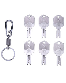 ZTUOAUMA 6X Ignition Keys #166 with Key Chain for Clark Yale Hyster Komatsu Gradall Gehl Crown 186304 51335040 A214062 1430 Hyster Forklift and More(Pack of 6)