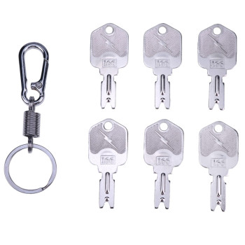 ZTUOAUMA 6X Ignition Keys #166 with Key Chain for Clark Yale Hyster Komatsu Gradall Gehl Crown 186304 51335040 A214062 1430 Hyster Forklift and More(Pack of 6)