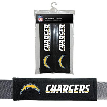 Nfl Los Angeles Chargers Seat Belt Padseat Belt Pads, Black, One Size