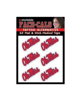 Wincraft Ncaa Mississippi Old Miss Rebels Face Tattoos Team Colors One Size