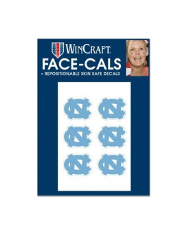 Wincraft Ncaa North Carolina Tar Heels Face Tattoos Team Colors One Size