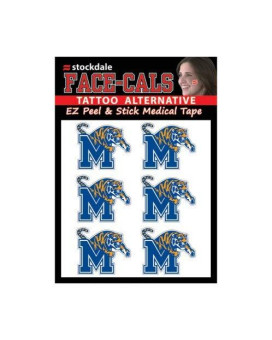 Wincraft Ncaa Memphis Tigers Face Tattoos Team Colors One Size