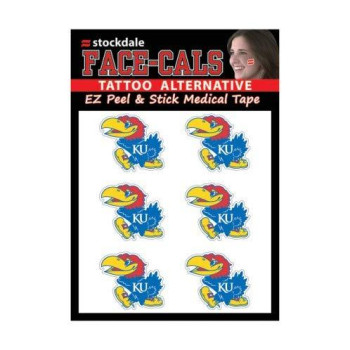 Wincraft Ncaa Kansas Jayhawks Face Tattoos Team Colors One Size