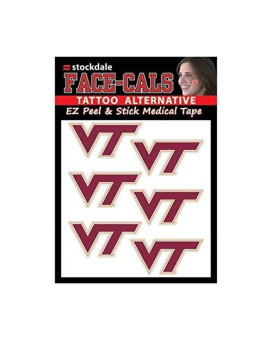 Wincraft Ncaa Virginia Tech Hokies Face Tattoos Team Colors One Size