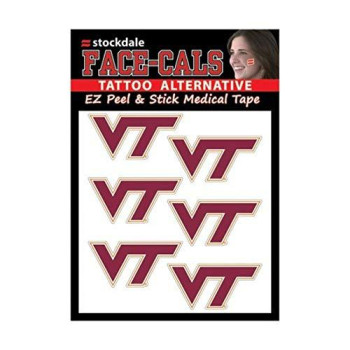 Wincraft Ncaa Virginia Tech Hokies Face Tattoos Team Colors One Size