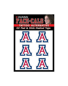 Ncaa Arizona Wildcats Face Tattoos Team Colors One Size