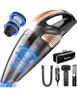 Banaton Car Vacuum Cleaner 7000Pa 106W 12V Car Vacuum With Led Light Low Noise Wet And Dry Use Auto Vacuum Cleaner With 164Ft(5M) Cord And Carrying Bag For All Vehicles