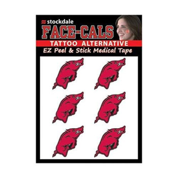 Wincraft Ncaa Arkansas Razorbacks Face Tattoos Team Colors One Size