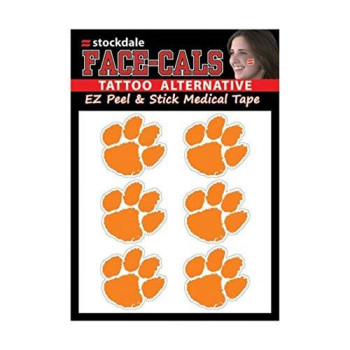 Wincraft Ncaa Clemson Tigers Face Tattoos Team Colors One Size