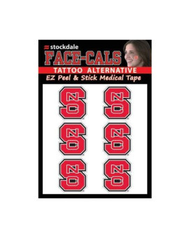 Ncaa North Carolina State Wolfpack Face Tattoos Team Colors One Size