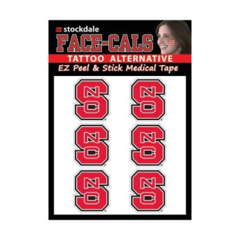 Ncaa North Carolina State Wolfpack Face Tattoos Team Colors One Size