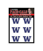 Wincraft Ncaa Washington Huskies Face Tattoos Team Colors One Size