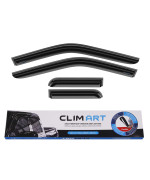 Clim Art Incredibly Durable Rain Guards For Ford F150 2015-2023 Supercab, Original Tape-On Window Deflectors, Vent Deflector, Vent Window Visors For Cars, Dark Smoke, Truck Accessories, 4 Pcs- 415009