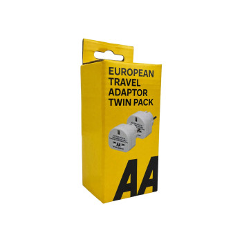 Aa Pair Of Uk-Eu 13 Amp Plug Adaptors - Essential Travel Accessory For Europe