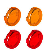 Nthreeauto Bullet Turn Signal Light Lens Cover Compatible With Harley Sportster Street Glide Road King Softail, Full Set, Amber, Red