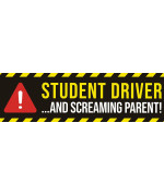 Artisan Owl Student Driver And Screaming Parent New Driver Safety Funny Magnetic Auto Bumper - 10X3 Car Magnet (1 Magnet)