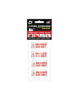 Unleaded Sticker, Unleaded Fuel Only Sticker For Fuel Cans And Outdoor Power Equipment - Weather Proof, Extreme Stick, Commercial Grade Fuel Labels By Fuel Stickers - Usa Made (2X1 Inch), 4 Labels